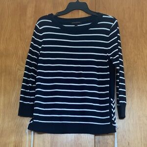 Banana Republic Breton strip navy and White nautical Sweater w/ side ties szS